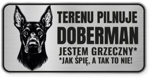 Uwaga pies tabliczka ostrzegawcza 20x10 Doberman