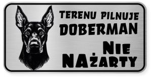 Uwaga pies tabliczka ostrzegawcza 20x10 Doberman