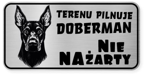 Uwaga pies tabliczka ostrzegawcza 20x10 Doberman