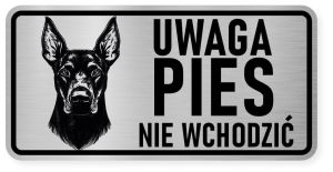 Uwaga pies tabliczka ostrzegawcza 20x10 Doberman
