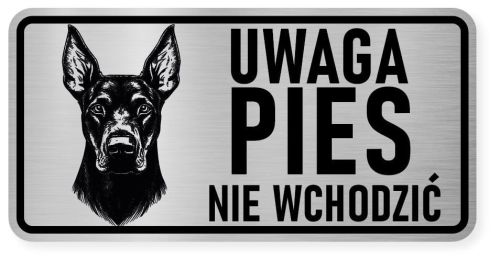 Uwaga pies tabliczka ostrzegawcza 20x10 Doberman