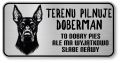 Uwaga pies tabliczka ostrzegawcza 20x10 Doberman