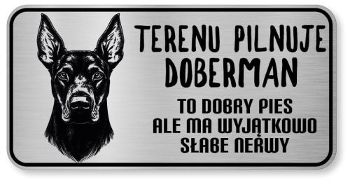 Uwaga pies tabliczka ostrzegawcza 20x10 Doberman