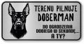 Uwaga pies tabliczka ostrzegawcza 20x10 Doberman