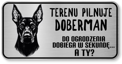 Uwaga pies tabliczka ostrzegawcza 20x10 Doberman