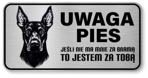 Uwaga pies tabliczka ostrzegawcza 20x10 Doberman