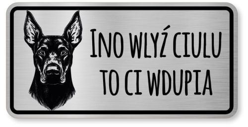 Uwaga pies tabliczka ostrzegawcza 20x10 Doberman