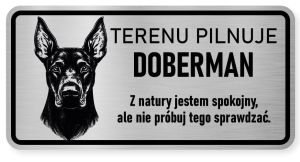 Uwaga pies tabliczka ostrzegawcza 20x10 Doberman