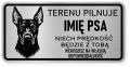 Uwaga pies tabliczka ostrzegawcza 20x10 Doberman z imieniem psa