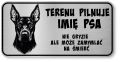Uwaga pies tabliczka ostrzegawcza 20x10 Doberman z imieniem psa