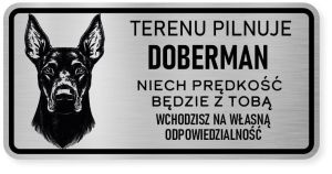 Uwaga pies tabliczka ostrzegawcza 20x10 Doberman