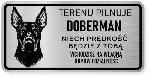 Uwaga pies tabliczka ostrzegawcza 20x10 Doberman