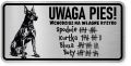 Uwaga pies tabliczka ostrzegawcza 20x10 Doberman