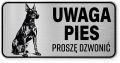 Uwaga pies tabliczka ostrzegawcza 20x10 Doberman