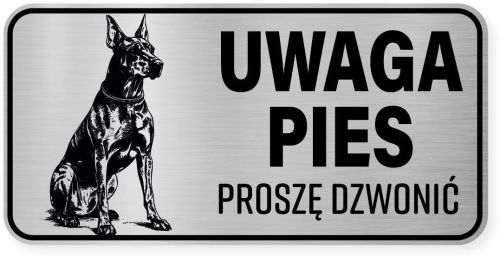 Uwaga pies tabliczka ostrzegawcza 20x10 Doberman