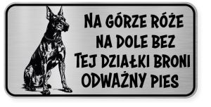 Uwaga pies tabliczka ostrzegawcza 20x10 Doberman