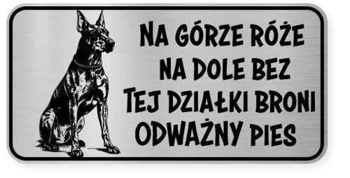 Uwaga pies tabliczka ostrzegawcza 20x10 Doberman