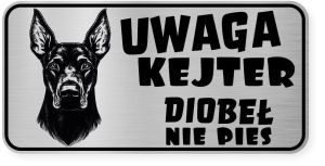 Uwaga pies tabliczka ostrzegawcza 20x10 Doberman