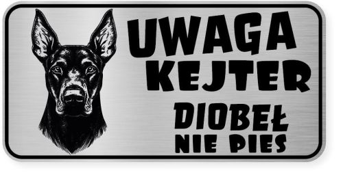 Uwaga pies tabliczka ostrzegawcza 20x10 Doberman