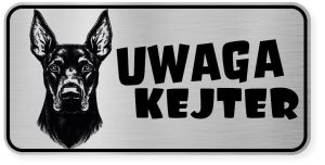 Uwaga pies tabliczka ostrzegawcza 20x10 Doberman