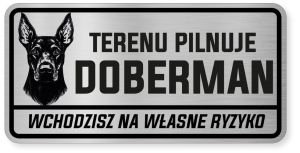 Uwaga pies tabliczka ostrzegawcza 20x10 Doberman