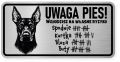 Uwaga pies tabliczka ostrzegawcza 20x10 Doberman