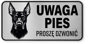 Uwaga pies tabliczka ostrzegawcza 20x10 Doberman