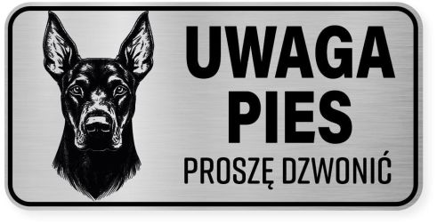 Uwaga pies tabliczka ostrzegawcza 20x10 Doberman