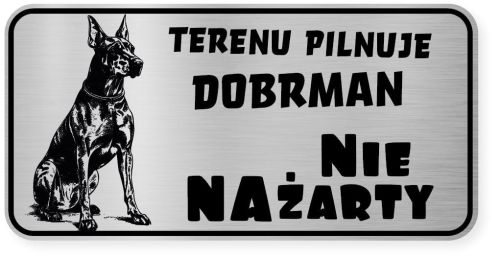 Uwaga pies tabliczka ostrzegawcza 20x10 Doberman