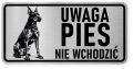 Uwaga pies tabliczka ostrzegawcza 20x10 Doberman