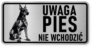 Uwaga pies tabliczka ostrzegawcza 20x10 Doberman