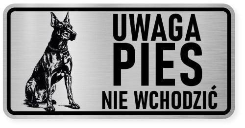 Uwaga pies tabliczka ostrzegawcza 20x10 Doberman