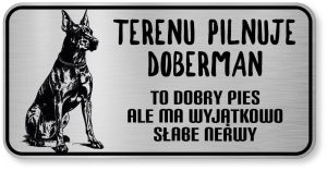 Uwaga pies tabliczka ostrzegawcza 20x10 Doberman