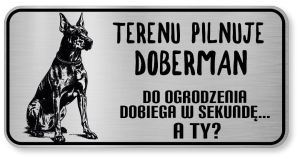 Uwaga pies tabliczka ostrzegawcza 20x10 Doberman