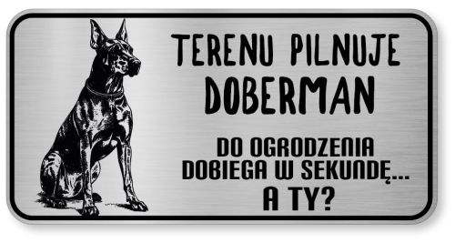 Uwaga pies tabliczka ostrzegawcza 20x10 Doberman