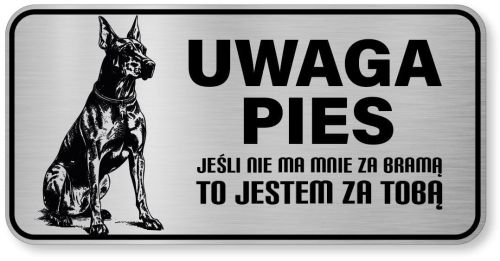 Uwaga pies tabliczka ostrzegawcza 20x10 Doberman