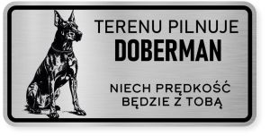 Uwaga pies tabliczka ostrzegawcza 20x10 Doberman