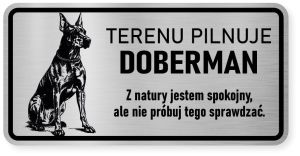 Uwaga pies tabliczka ostrzegawcza 20x10 Doberman