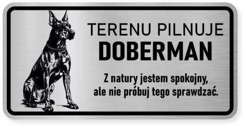 Uwaga pies tabliczka ostrzegawcza 20x10 Doberman