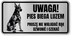 Uwaga pies tabliczka ostrzegawcza 20x10 Doberman