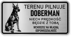 Uwaga pies tabliczka ostrzegawcza 20x10 Doberman