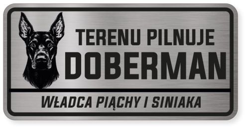 Uwaga pies tabliczka ostrzegawcza 20x10 Doberman