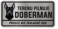 Uwaga pies tabliczka ostrzegawcza 20x10 Doberman