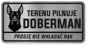 Uwaga pies tabliczka ostrzegawcza 20x10 Doberman