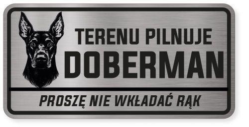 Uwaga pies tabliczka ostrzegawcza 20x10 Doberman