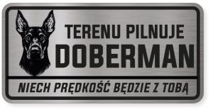 Uwaga pies tabliczka ostrzegawcza 20x10 Doberman