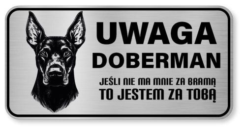 Uwaga pies tabliczka ostrzegawcza 20x10 Doberman