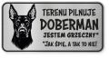 Uwaga pies tabliczka ostrzegawcza 20x10 Doberman