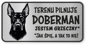 Uwaga pies tabliczka ostrzegawcza 20x10 Doberman