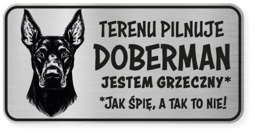Uwaga pies tabliczka ostrzegawcza 20x10 Doberman